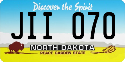ND license plate JII070
