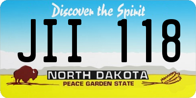 ND license plate JII118