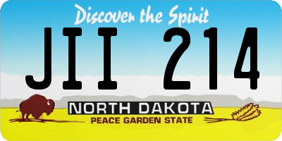 ND license plate JII214