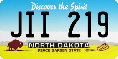 ND license plate JII219