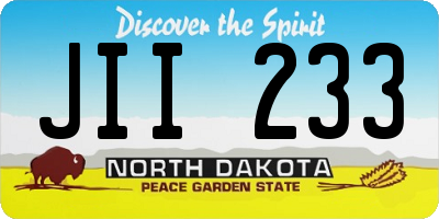 ND license plate JII233