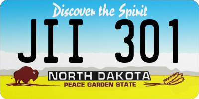 ND license plate JII301