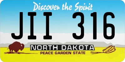 ND license plate JII316