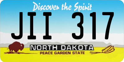 ND license plate JII317