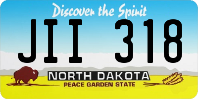 ND license plate JII318