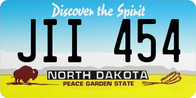 ND license plate JII454