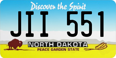ND license plate JII551