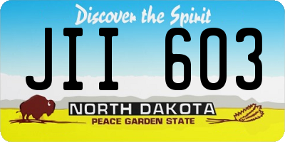 ND license plate JII603
