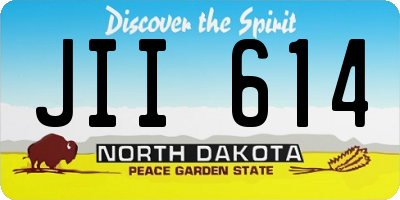 ND license plate JII614