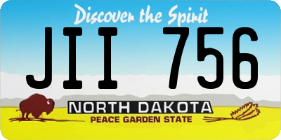 ND license plate JII756