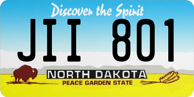 ND license plate JII801