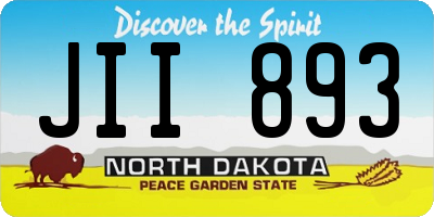 ND license plate JII893