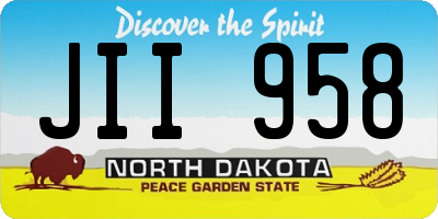 ND license plate JII958