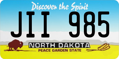 ND license plate JII985