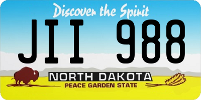 ND license plate JII988