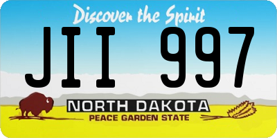 ND license plate JII997