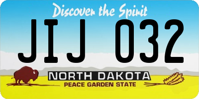 ND license plate JIJ032