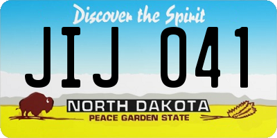 ND license plate JIJ041