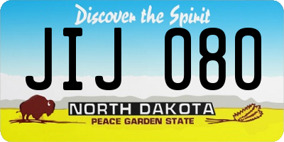 ND license plate JIJ080