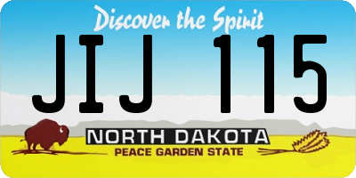 ND license plate JIJ115