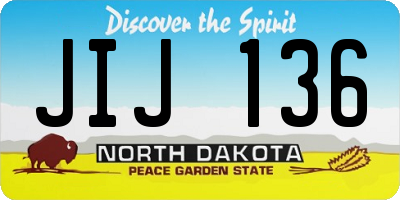 ND license plate JIJ136