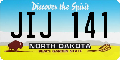 ND license plate JIJ141