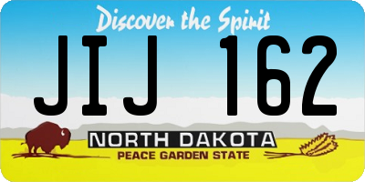 ND license plate JIJ162