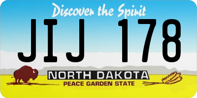 ND license plate JIJ178