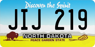 ND license plate JIJ219