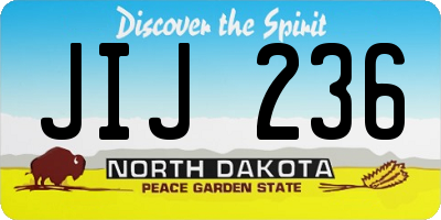 ND license plate JIJ236