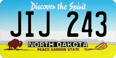 ND license plate JIJ243