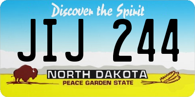 ND license plate JIJ244