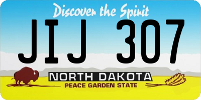 ND license plate JIJ307