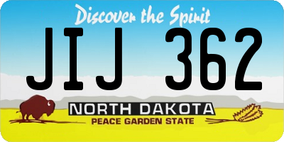ND license plate JIJ362