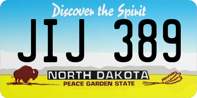 ND license plate JIJ389