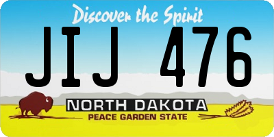 ND license plate JIJ476