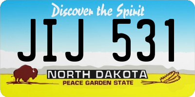 ND license plate JIJ531