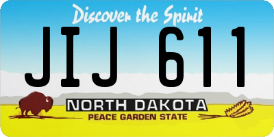 ND license plate JIJ611