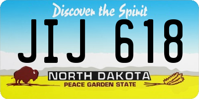 ND license plate JIJ618