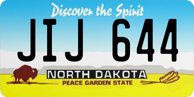 ND license plate JIJ644