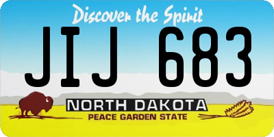 ND license plate JIJ683
