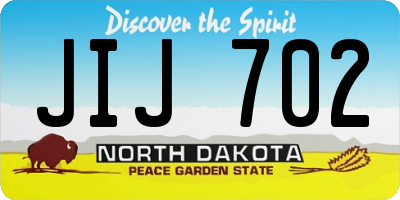 ND license plate JIJ702
