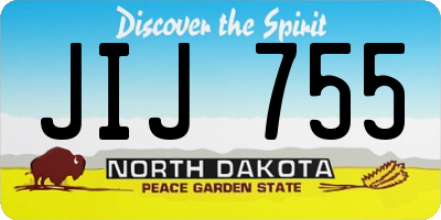 ND license plate JIJ755