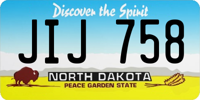 ND license plate JIJ758
