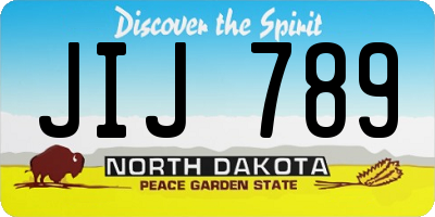 ND license plate JIJ789