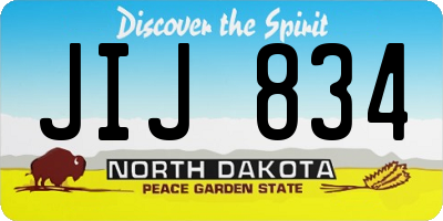 ND license plate JIJ834