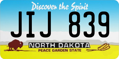 ND license plate JIJ839