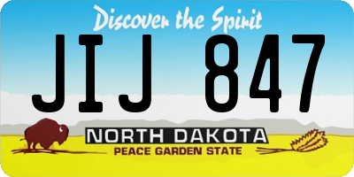 ND license plate JIJ847