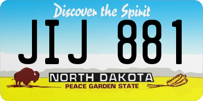 ND license plate JIJ881