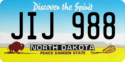 ND license plate JIJ988
